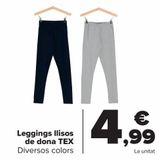 Oferta de Legging liso mujer TEX por 4,99€ en Carrefour