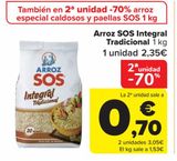 Oferta de Arroz SOS Integral Tradicional  por 2,35€ en Carrefour