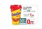 Oferta de ColaCao  SHAKE  50% 0,77  2.UNITAT  Batut COLACAO SHAKE, 200 ml  1 unitat: 1,557,75  Comp21,16  en Condis