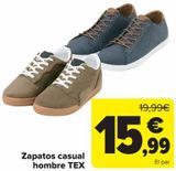 Oferta de Zapatos casual hombre TEX  por 15,99€ en Carrefour