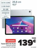 Oferta de Lenovo Tablet M10 HD PLUS  por 139€ en Carrefour