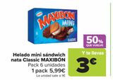 Oferta de Helado mini sándwich nata Classic MAXIBÓN por 5,99€ en Carrefour