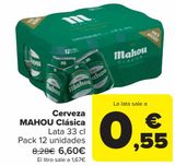 Oferta de Cerveza MAHOU Clásica  por 6,6€ en Carrefour