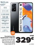 Oferta de Smartphone libre REDMI NOTE 11 PRO 5G  por 329€ en Carrefour