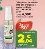 Oferta de Aceite capilar reparador con aceites de argán y jojoba ecológico NECTAR OF BIO  por 4,09€ en Carrefour