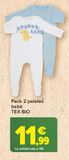 Oferta de Pack 2 peleles bebé TEX BIO  por 11,99€ en Carrefour