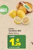 Oferta de Limón Carrefour BIO por 1,29€ en Carrefour