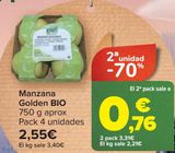 Oferta de Manzana Golden BIO por 2,55€ en Carrefour