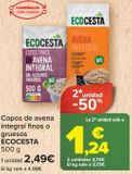 Oferta de Copos de avena integral finos o gruesos ECOCESTA  por 2,49€ en Carrefour