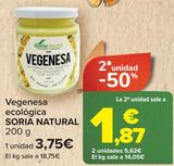 Oferta de Vegenesa ecológica SORIA NATURAL  por 3,75€ en Carrefour