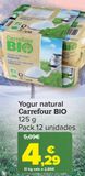 Oferta de Yogur natural Carrefour BIO por 4,29€ en Carrefour