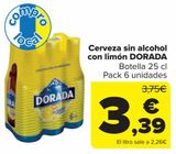 Oferta de Cerveza sin alcohol con limón DORADA  por 3,39€ en Carrefour
