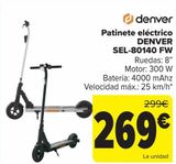 Oferta de Patinete eléctrico DENVER SEL-80140 FW por 269€ en Carrefour