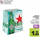 Oferta de Cerveza HEINEKEN Silver por 3,69€ en Carrefour