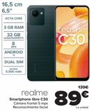 Oferta de Realme Smartphone libre C30  por 89€ en Carrefour