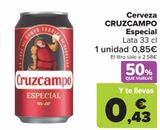 Oferta de Cerveza CRUZCAMPO Especial  por 0,85€ en Carrefour