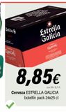 Oferta de Galicia  CURVEZA  Estrella Galicia  8,85€  con IVA: 10,71 €  Cerveza ESTRELLA GALICIA botellín pack 24x25 cl  CERVEZA  Especial  en Cash Ifa