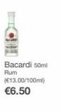 Oferta de Bacardi 50ml  Rum  (€13.00/100ml) €6.50  por 650€ en Ryanair