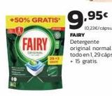 Oferta de +50% GRATIS: 9,95€  (0,23€/capsula)  FAIRY  29+3  en Supermercados Lupa