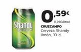 Oferta de Shandy CRUZCAMPO  SEMUA  ,59€  (1,79€/litro)  Cerveza Shandy limón, 33 cl  en Supermercados Lupa