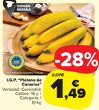 Oferta de I.G.P. "PLATANO DE CANARIAS" por 1,49€ en Carrefour Market