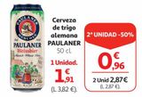 Oferta de Cerveza de trigo Paulaner por 1,91€ en Alcampo