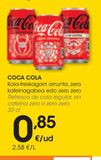 Oferta de COCA COLA Refresco de cola sin azúcar Zero 0,33 L por 0,85€ en Eroski