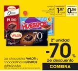 Oferta de VALOR Chocolate negro 70% cacao 200 g por 1,87€ en Eroski