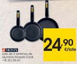 Oferta de MONIX Lote de 3 sartenes de aluminio forjado cook  por 24,9€ en Eroski