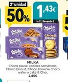 Oferta de Milka Milka  Milka  Choco pause  MILKA  Choco pause, cookies sensations. Choco Biscuit, Choco brownie choco wafer o cake & Choc 2,85€  en Hiber