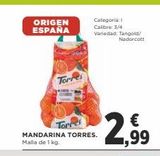 Oferta de ORIGEN ESPAÑA  Torres  MANDARINA TORRES. Malla de 1 kg.  Torres  €  2.99⁹  en Supercor Exprés