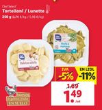 Oferta de Tortellinis chef select por 1,49€ en Lidl