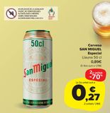 Oferta de Cerveza San Miguel Especial por 0,89€ en Carrefour Market