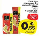 Oferta de Pasta seca Pluma Nº6 o Espaghetti Nº3 Gallo por 1,83€ en Carrefour Market