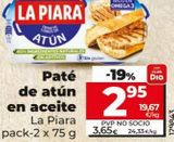 Oferta de Paté de atún La Piara por 3,65€ en Maxi Dia