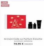 Oferta de -30% Nuevo  SU  A  GIORGIO ARMANI  M  Armani Code Le Parfum Estuche  GIORGIO ARMANI  74,95 € 498,00 €  en Gotta Perfumeries