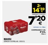 Oferta de Cerveza 5 estrellas MAHOU por 7,2€ en BM Supermercados