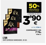 Oferta de Café espresso variedades, 20 ud L'OR por 3,9€ en BM Supermercados