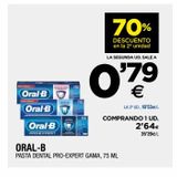 Oferta de Pasta dental pro-expert gama, 75 ml ORAL-B por 0,79€ en BM Supermercados