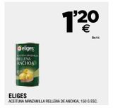 Oferta de Aceitunas manzanilla rellena de anchoa, 150 g esc. ELIGES por 1,2€ en BM Supermercados