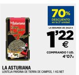 Oferta de Lentejas pardina de tierra de campos, 1 kg net LA ASTURIANA por 1,22€ en BM Supermercados