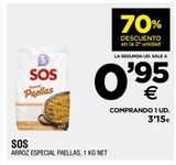 Oferta de Arroz especial paellas SOS por 0,95€ en BM Supermercados