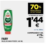 Oferta de Vajillas maxi poder FAIRY por 1,44€ en BM Supermercados