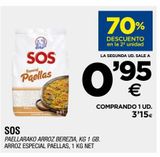 Oferta de Arroz especial paellas SOS por 0,95€ en BM Supermercados