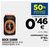 Oferta de Cerveza negra BOCK DAMM por 0,46€ en BM Supermercados