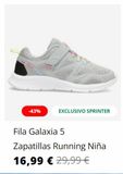 Oferta de -43%  EXCLUSIVO SPRINTER  Fila Galaxia 5  Zapatillas Running Niña  16,99 € 29,99 €  por 16,99€ en Sprinter