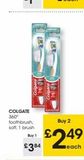 Oferta de COLGATE 360°  Colgate  toothbrush, soft, 1 brush  HIN Colgate  Buy 2  Buy 1 £49 £384  164  en Eroski