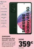 Oferta de SAMSUNG Smartphone libre GALAXY A53 5G por 359€ en Carrefour