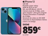 Oferta de IPhone 13 por 859€ en Carrefour