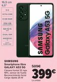 Oferta de SAMSUNG Smartphone libre GALAXY A53 5G por 399€ en Carrefour